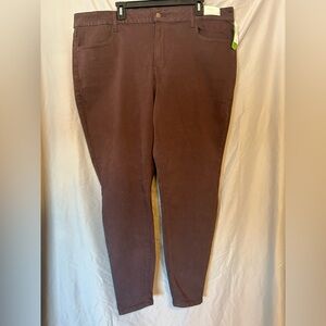 NWT Maurices Chocolate Brown Jeggings High-Waisted Stretchy Skinny Size 22W Reg